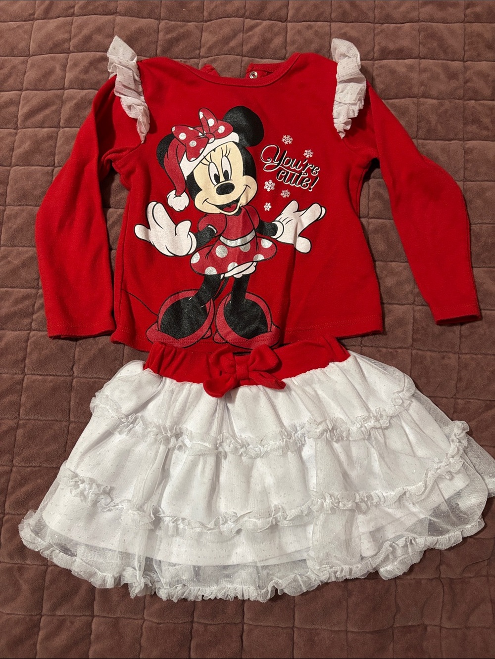 Disney Red & White Minnie Mouse Two-Piece Set